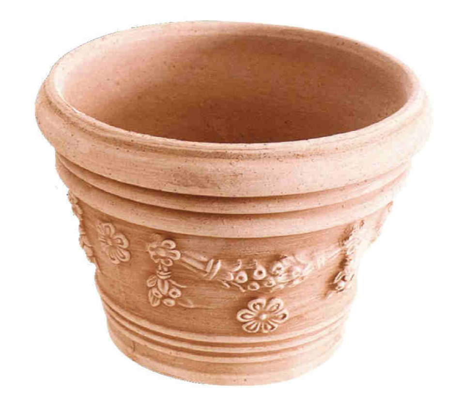 Terakotový květináč VASO LIBERTY FESTONATO šířka 15cm x výška 12 cm