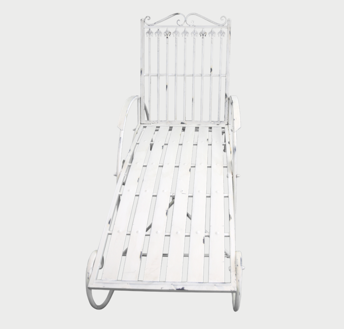 Ležadlo zo starožitného bieleho železa, Šírka:  60cm, Dĺžka 190cm