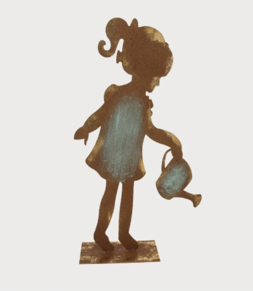 KOVOVÁ DÍVKA S KANVOU 53x27x10 cm