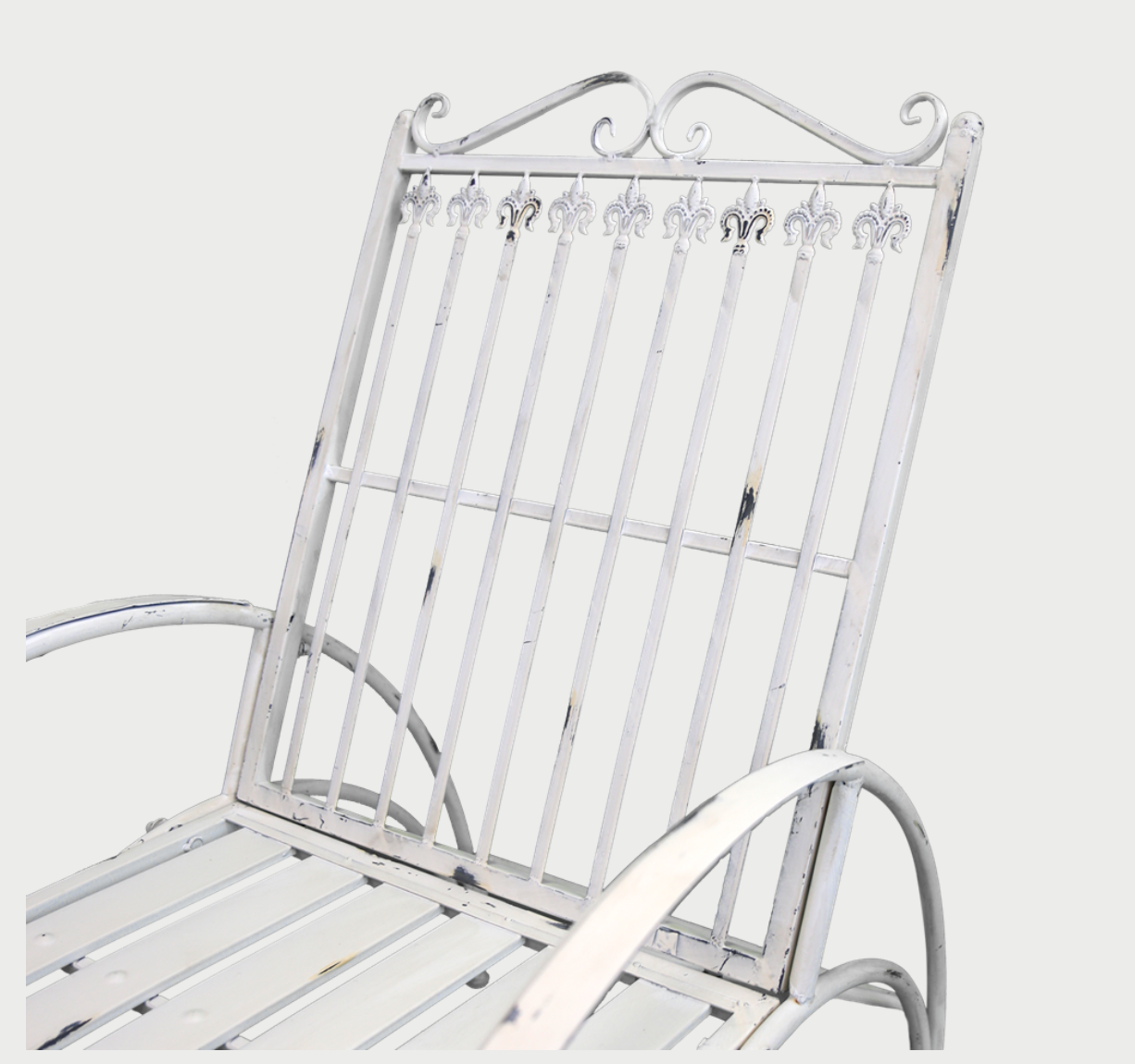 Ležadlo zo starožitného bieleho železa, Šírka:  60cm, Dĺžka 190cm