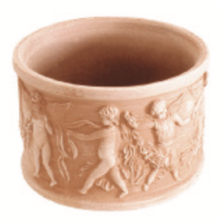 CILINDRO CON PUTTI 20x16cm  Terakotový květináč s andílky