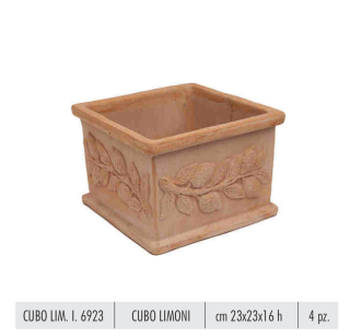 CUBO citrusy 23x23x16cm terakotový květináč