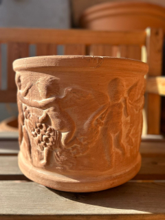 CILINDRO CON PUTTI TOSCANO - 37x 31cm - Terakotový květináč s andílky