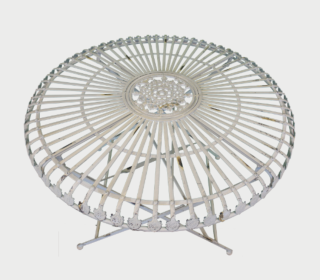 Kulatý terasový provensálský stolek, Šířka: 75 cm