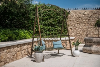 Kovová provensálská houpačka, Šířka: 65 cm, Výška 170cm